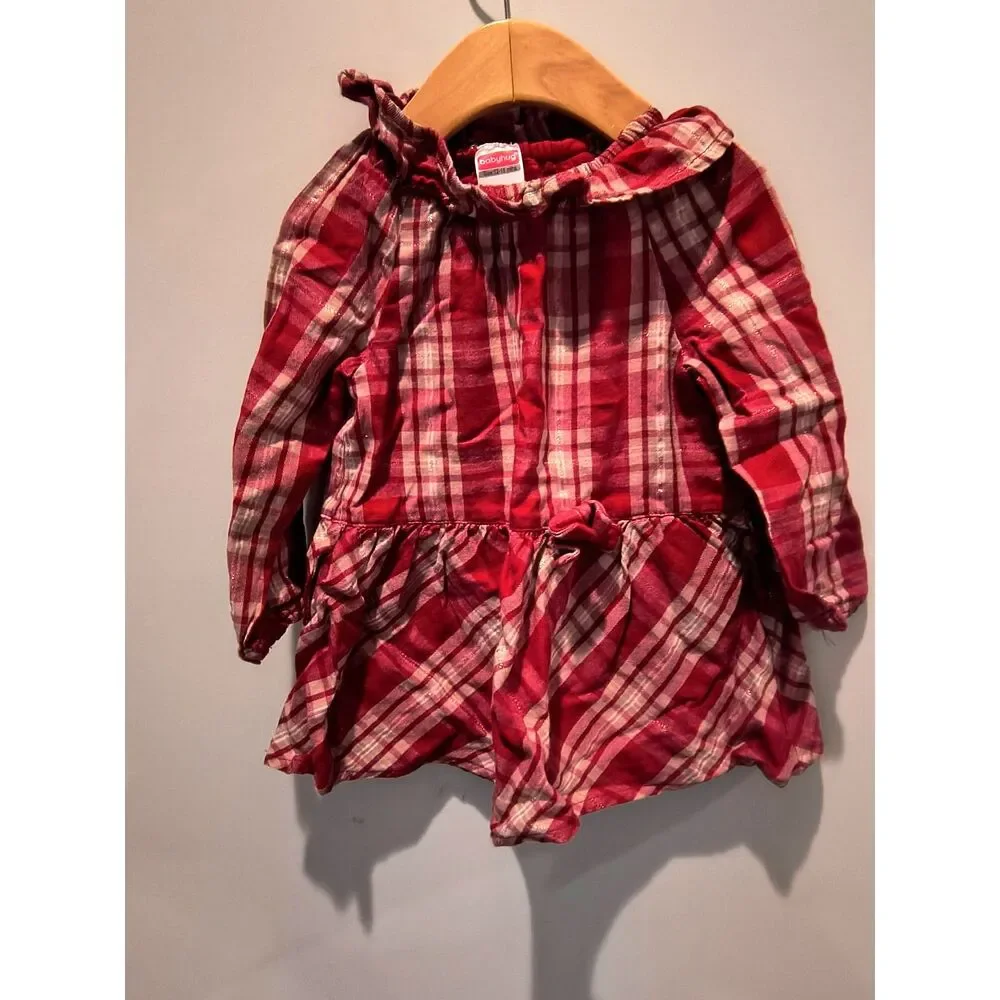 Baby Girl Dress Infant Plaids Ruffle Long Sleeve Dresses for 12-18 Months